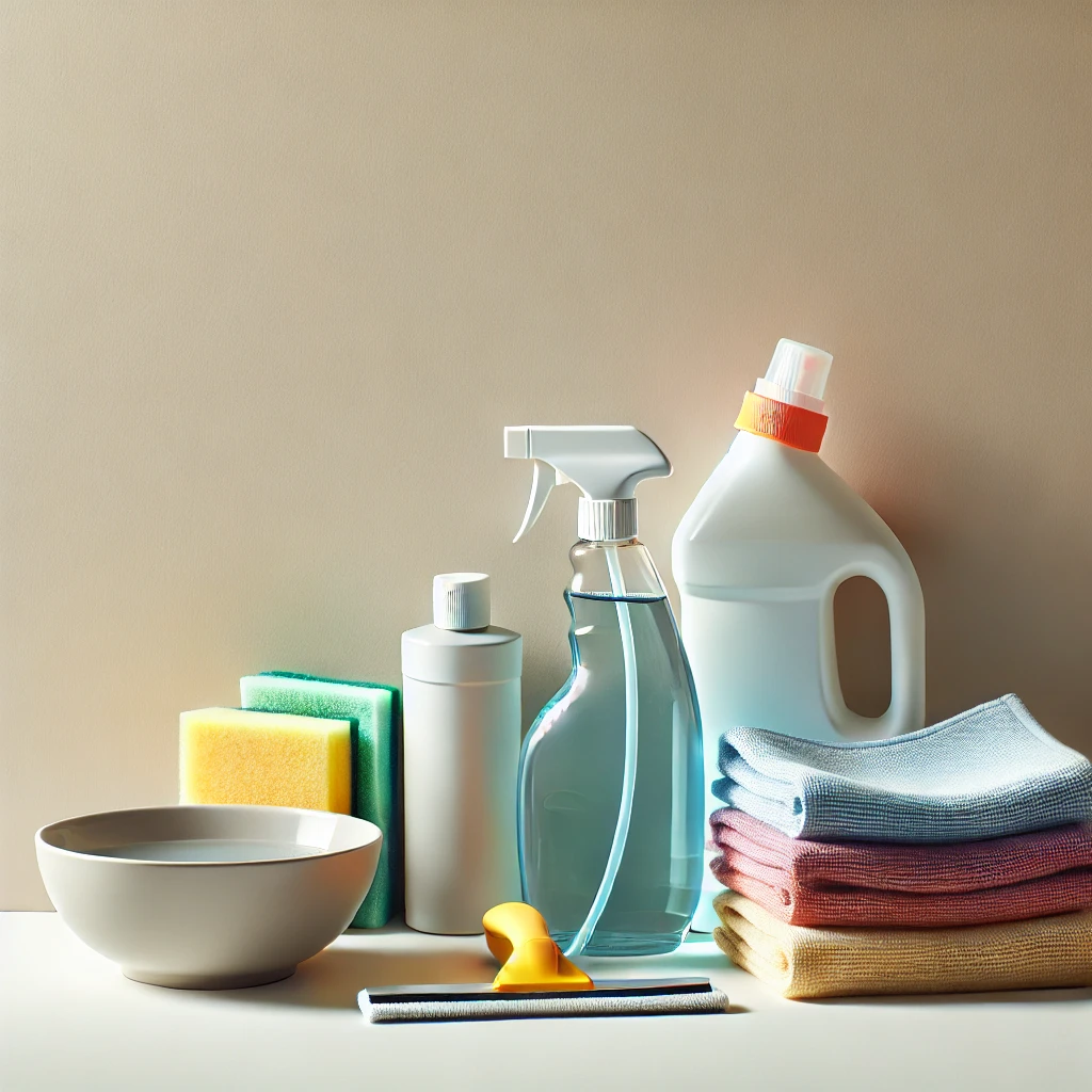 gathering cleaning supplies 2