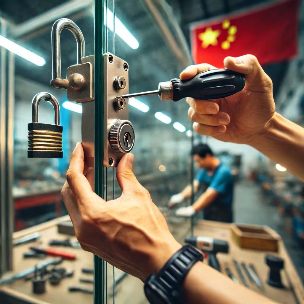 image of installing the lock with a screwdriver 2