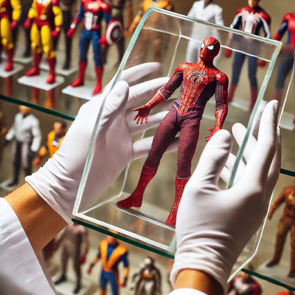 using gloves to handle action figures