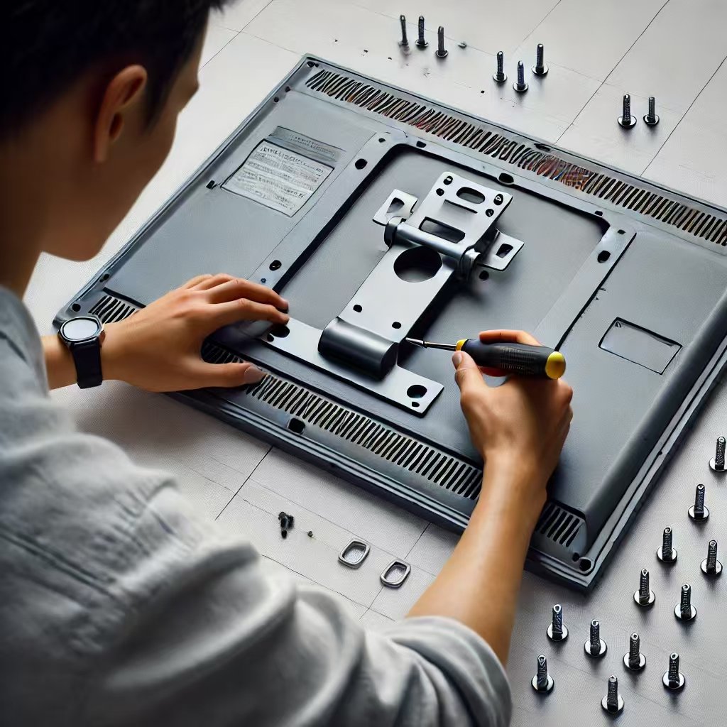 attaching the mounting plate to the monitors 2