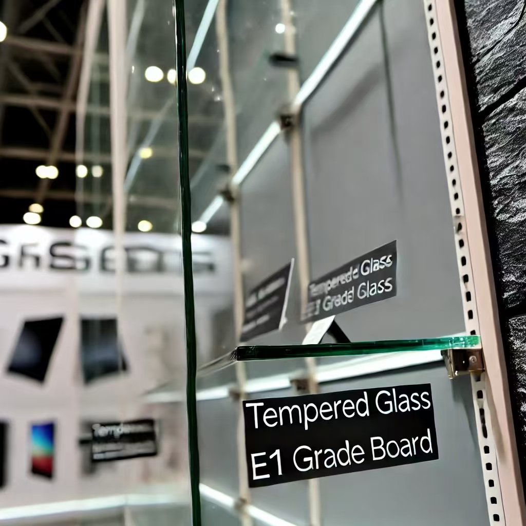 glass wall cabinet close up