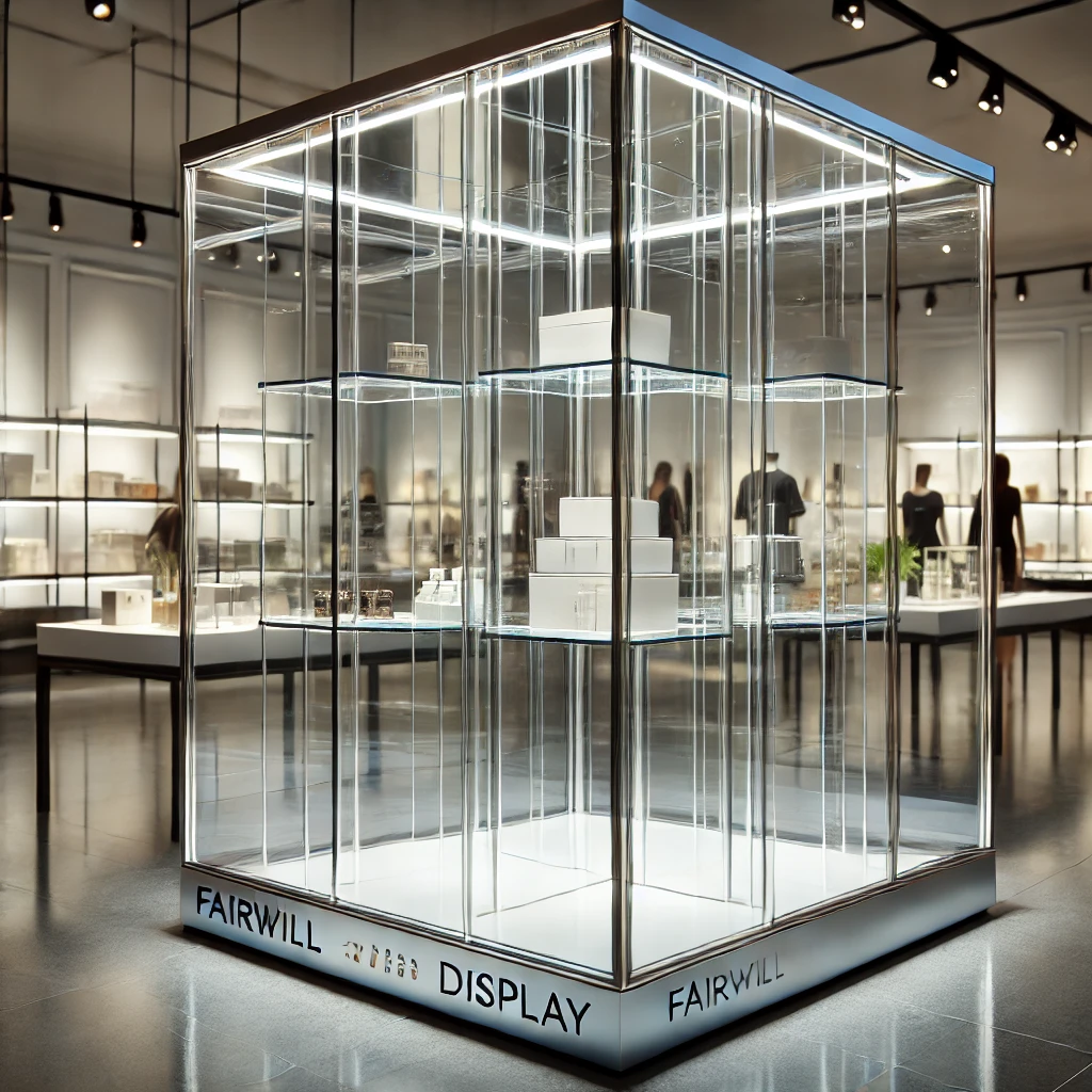 image of fairwill display's glass showcases, highlighting their durability and design 2