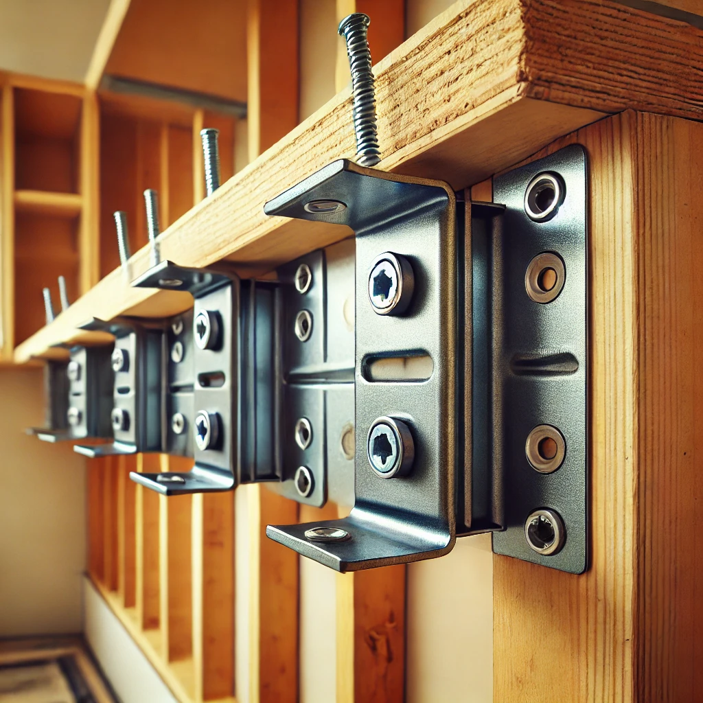 image of sturdy brackets used in kitchen cabinet installation 2