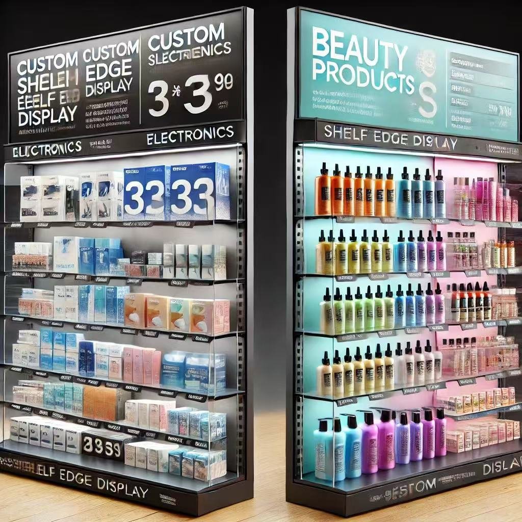 custom shelf edge displays for different products