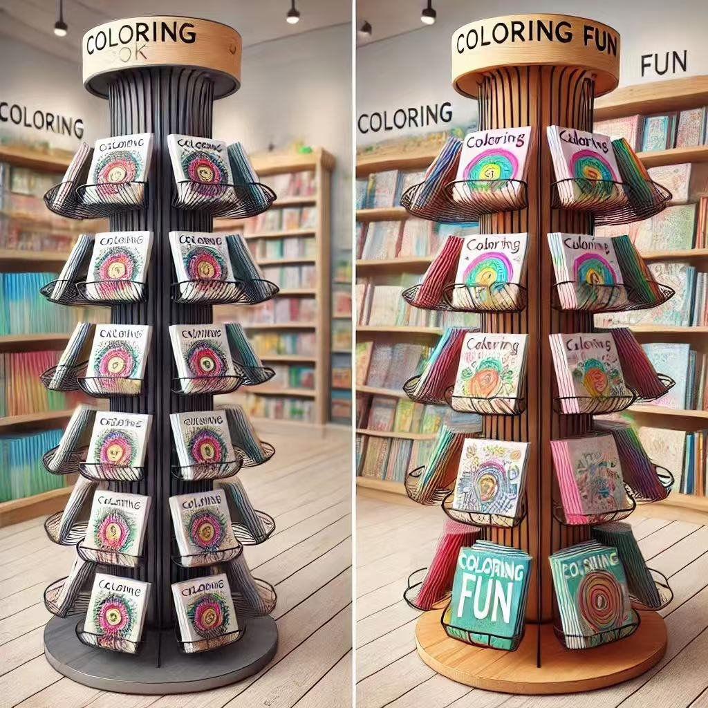 spinner displays for coloring books