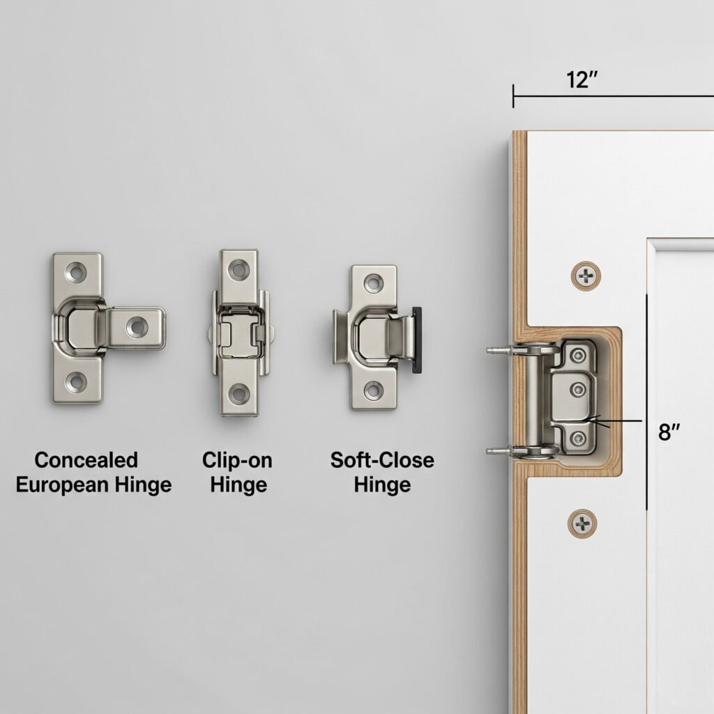 types of hinges for frameless cabinets (2)